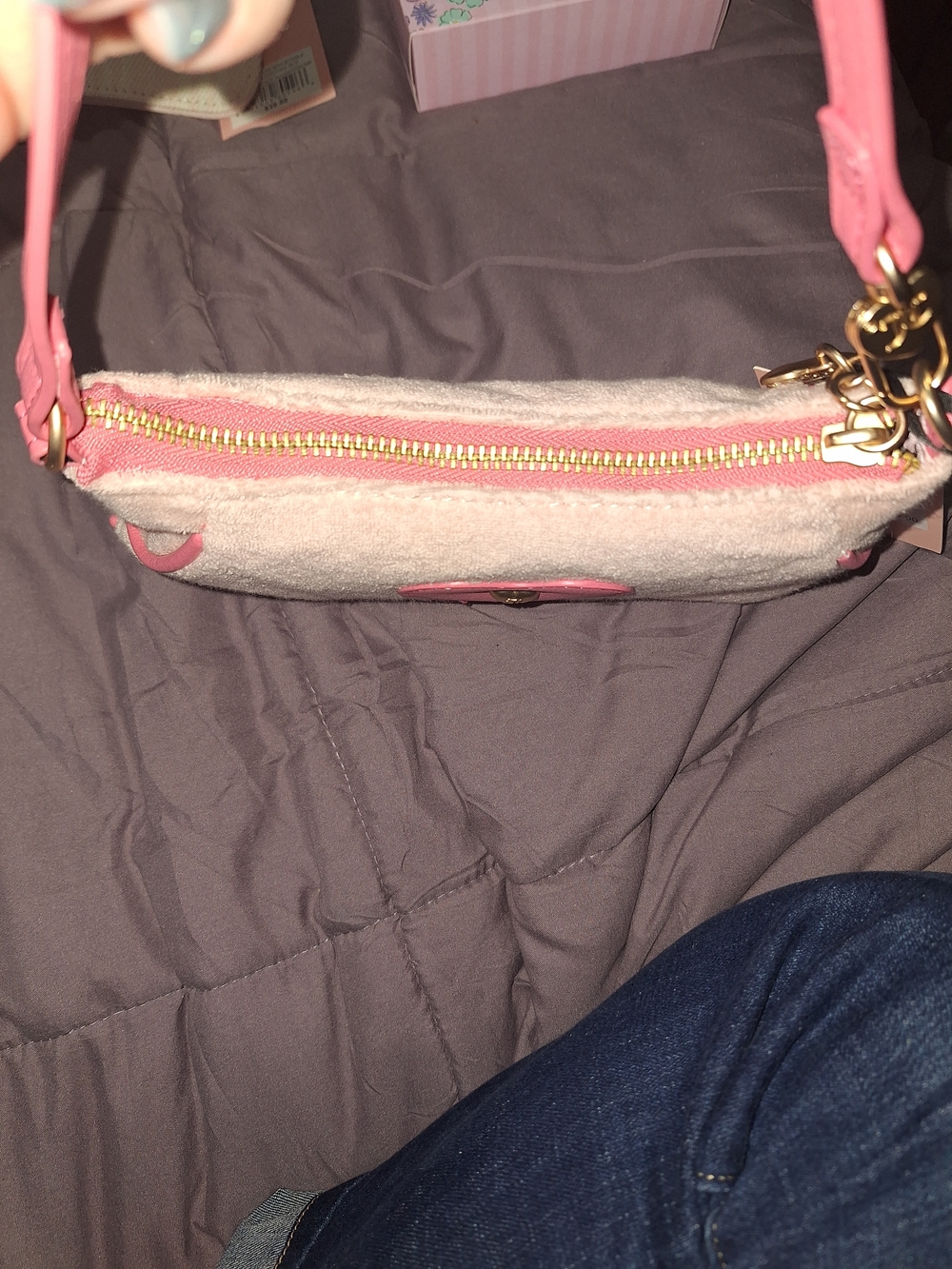 EXCLUSIVE Juicy Couture Light Pink Terry Cloth Shoulder Bag - Picture 5 of 5